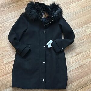 Women’s Nine West faux fur hood coat